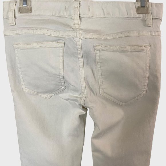 Free People Mid-Rise Skinny Jean Womens 26 White Denim Stretch Ripped Distressed - Picture 6 of 10